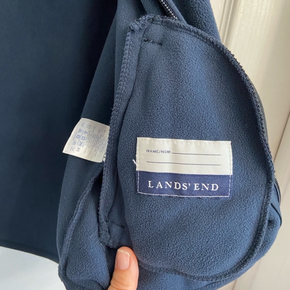 Lands’ End Women’s Full Zip Fleece Vest Size Medium (10/12) Navy Blue Cozy - Picture 6 of 6